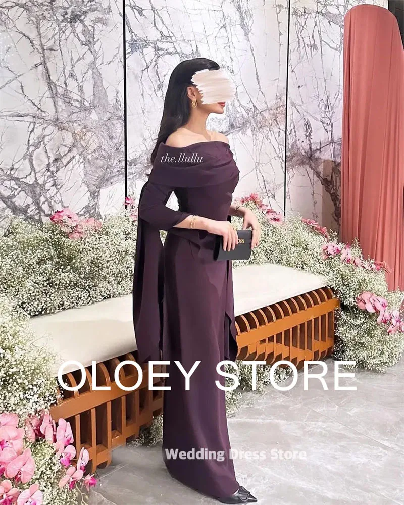 

OLOEY Vintage Mermaid Prom Dresses Long Sleeves Off The Shoulder Evening Dresses Floor Length Elegant Party Gowns customized