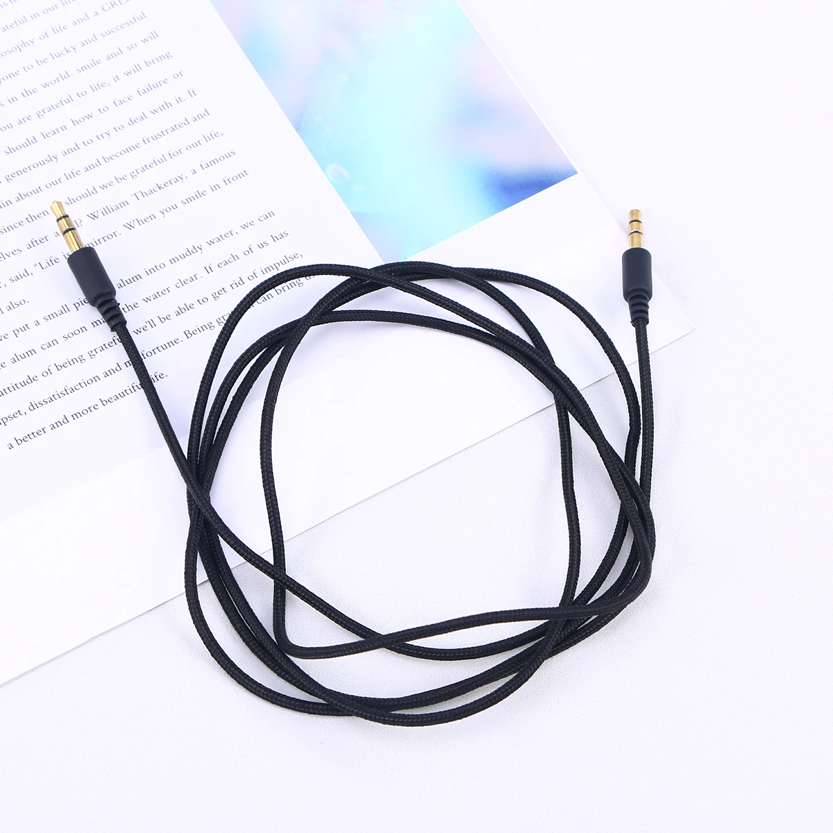 

1.5 Meters 3.5mm Male To Male Stereo Audio Cable Headphone Extension Cable Adapter for Smatrphones Tablets (Black)