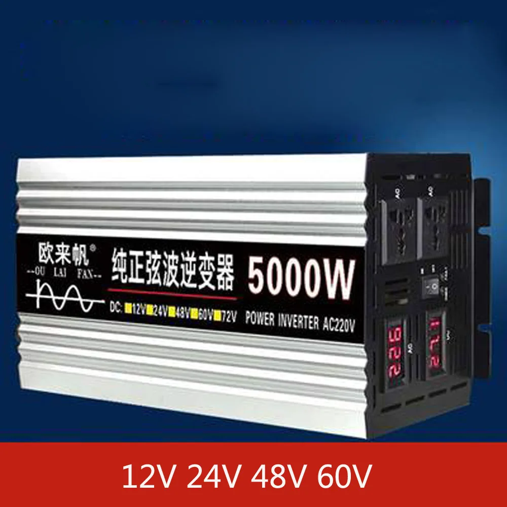 Pure Sine Wave Solar Inverter 12V 24V to 220V 50/60HZ 1000W 2000W 3000W 4000W Home Vehicle Solar Inverter Conversion LED Display