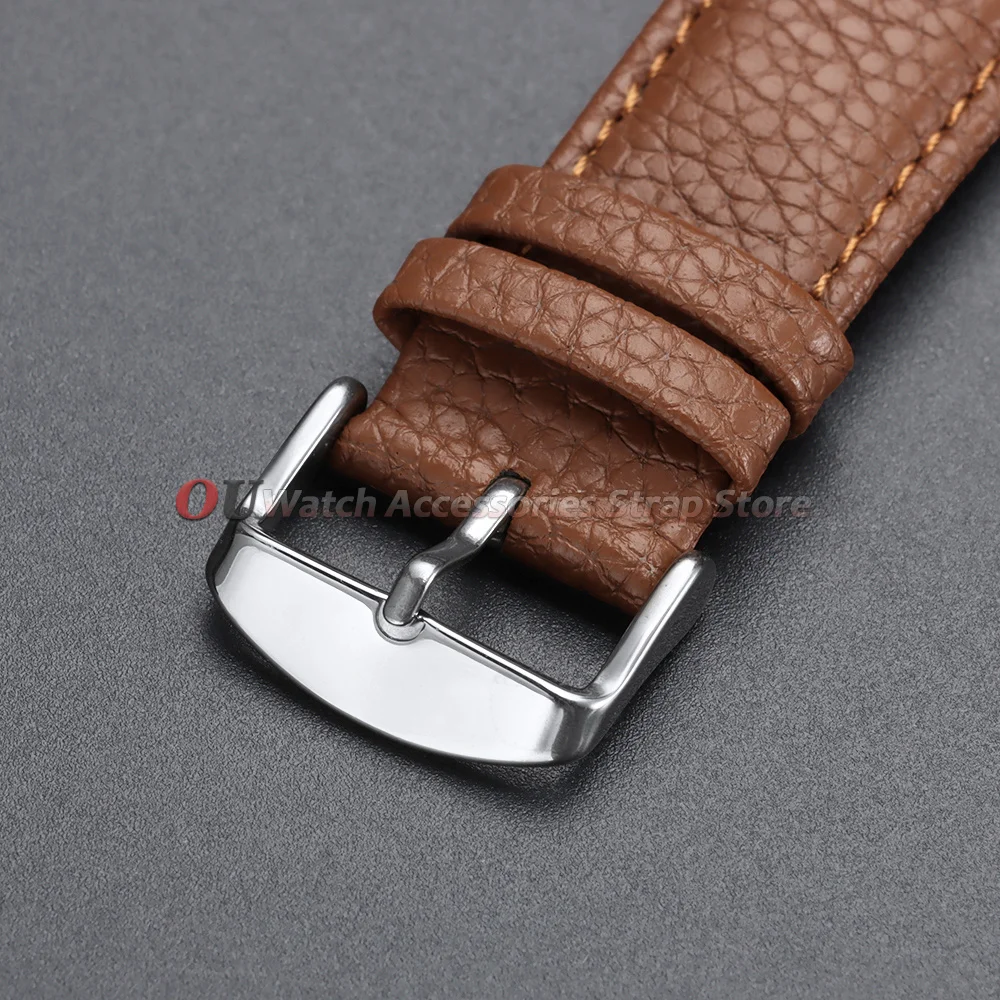 High-Quality Litchi Pattern Leather Watch Band 10/12/14/16/18/19/20/21/22mm Watch Strap for Men Women Wrist Watchband for Seiko