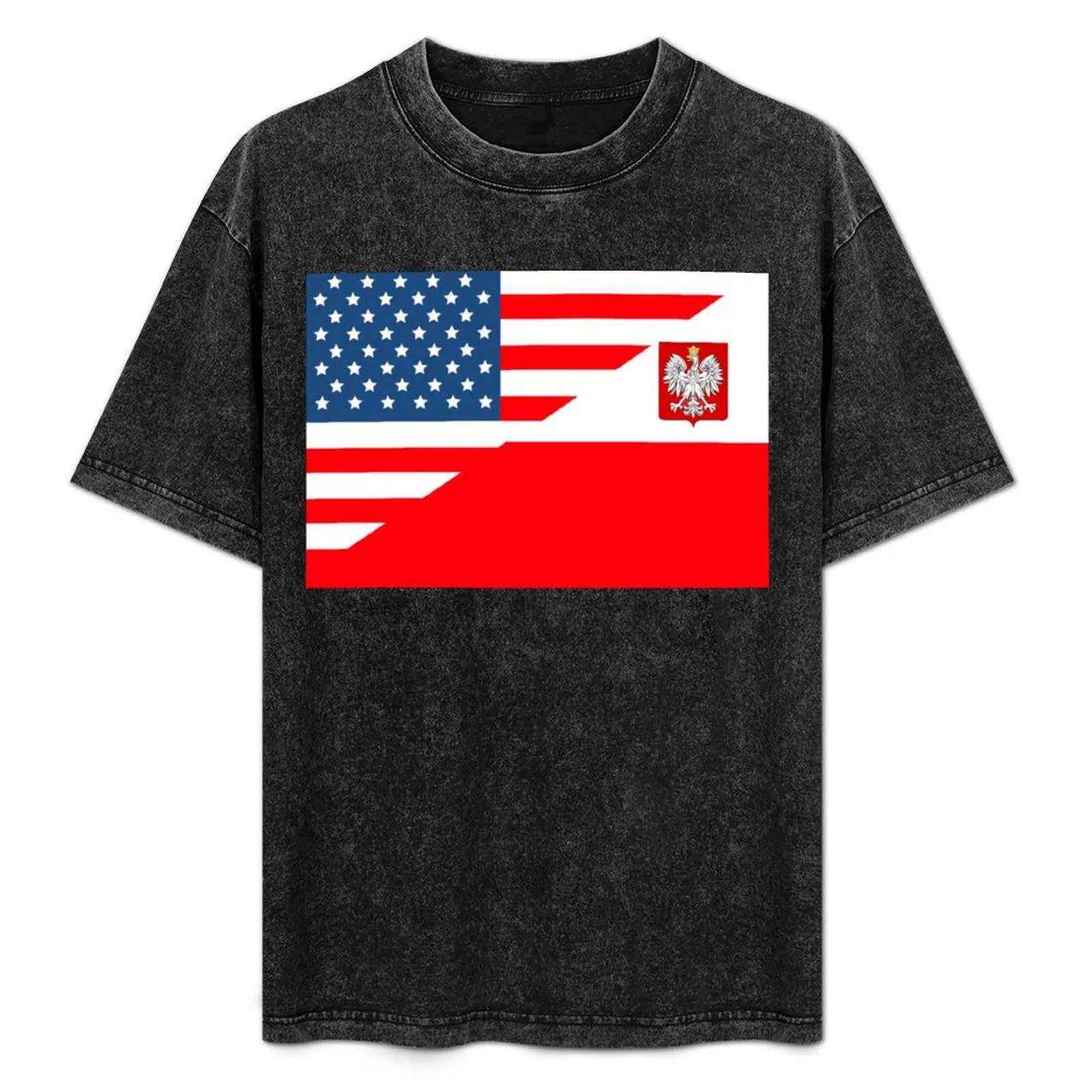 

Polish american Polska flag poland T-Shirt Basic Tee Shirt for Everyday Outfit