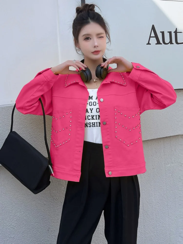  High Waist ort Denim Jaet Women's Spring Autumn New Sle Light een Ultra ort Jaet Top for Tall Girls