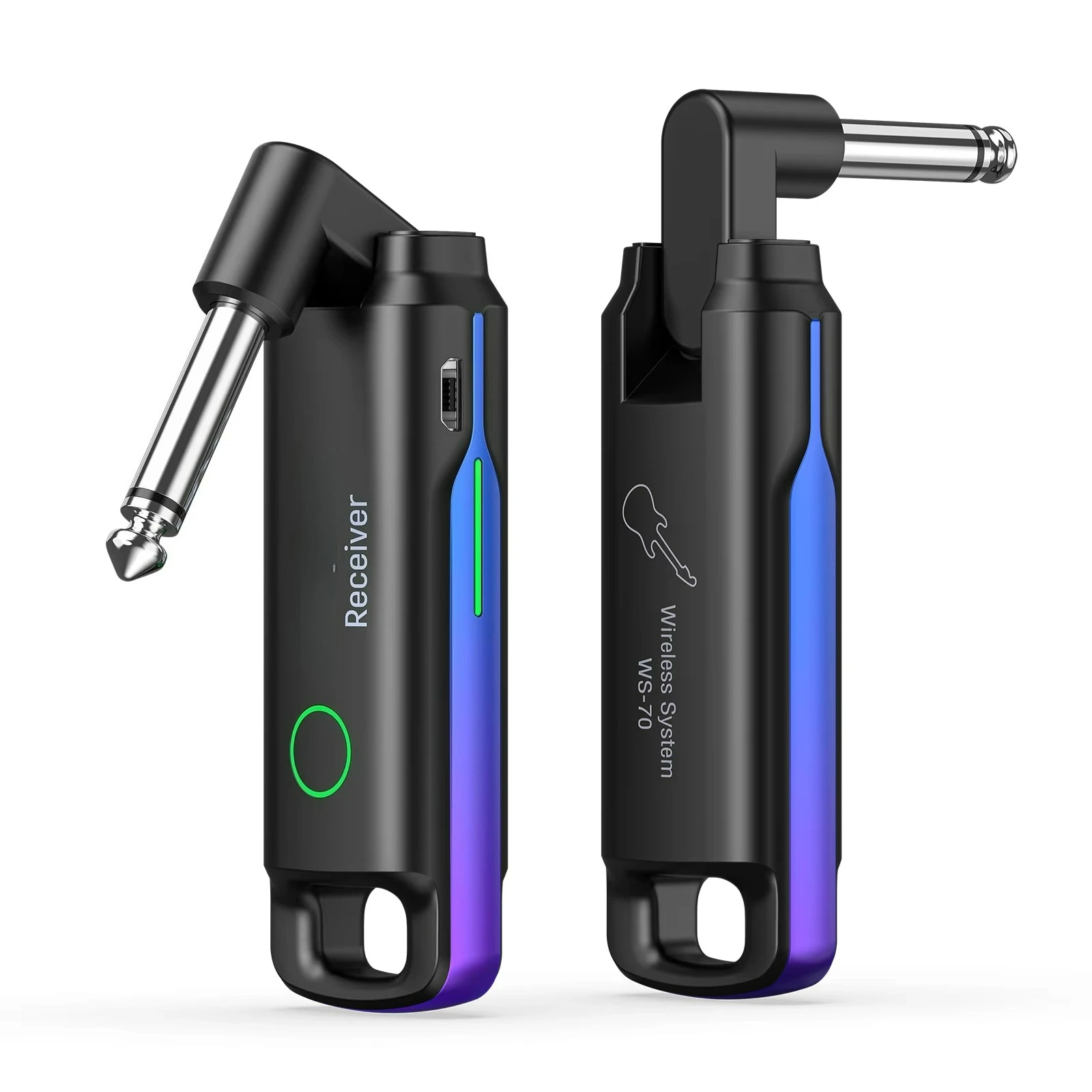Rechargeable UHF Wireless Guitar Transmitter Receiver 70 Channels Wireless Audio System for Electric Guitar Bass WS-70
