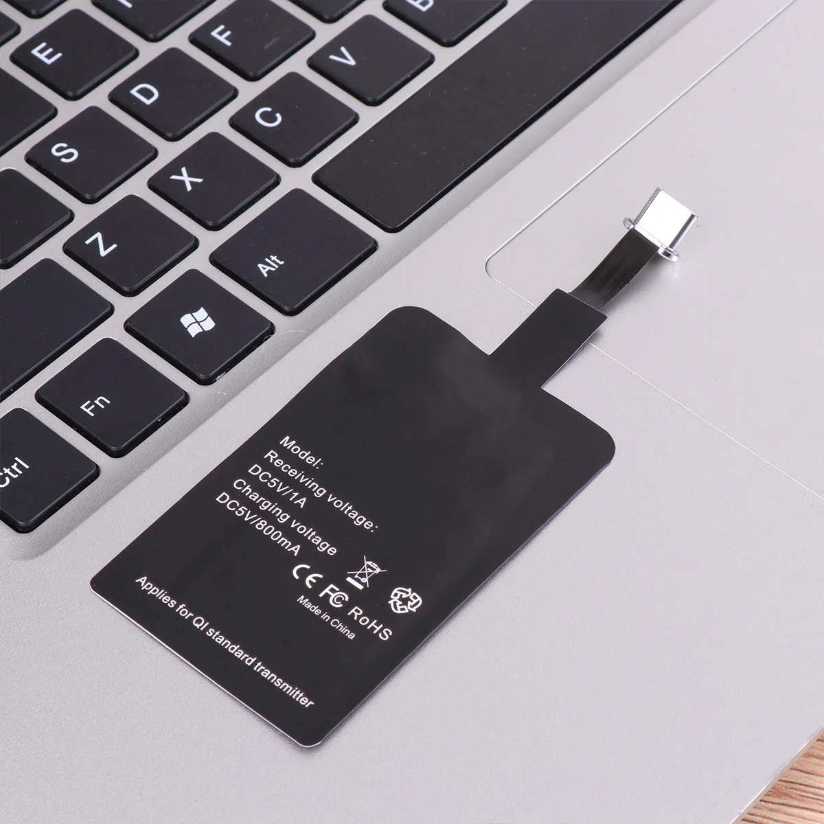 

Wireless Charging Receiver Type-C Fast Wireless Charging Pad Easy Mount Furniture Office Desk Cable-Free Quick