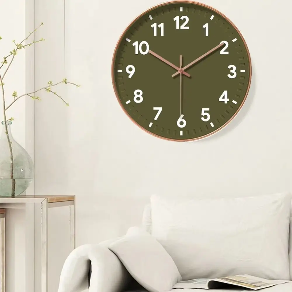 

Living Room Decoration Silent Quartz Wall Clock Plastic Round Mute Clock Decorative Ornaments Fashion Digital Clock Hotel