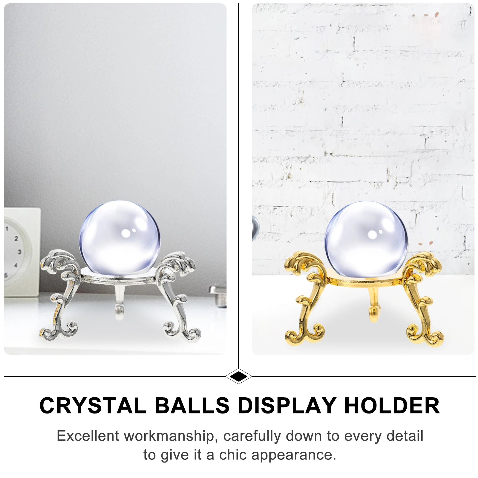 

2 Pcs Crystal Balls Display Holder Decorative Stands Risers Gazing Globe Pedestal Ball Rack Home Office Decor Practical