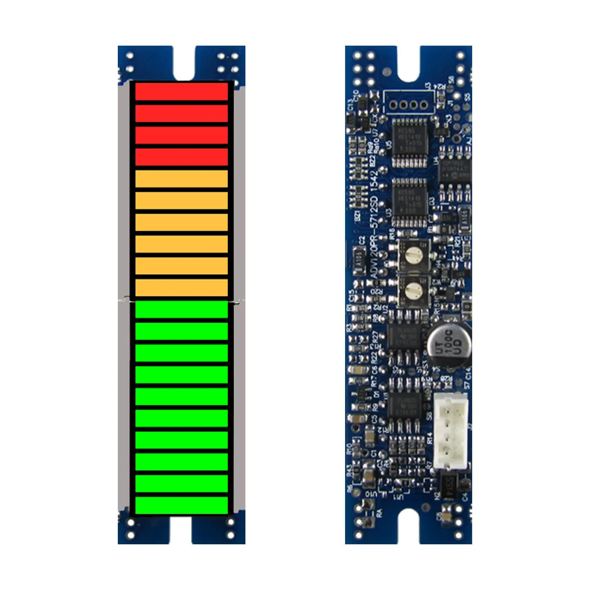 20seg LED Bargraph Module Audio Meter with Peak-hold function DC5V power supply,10G+6Y+4R