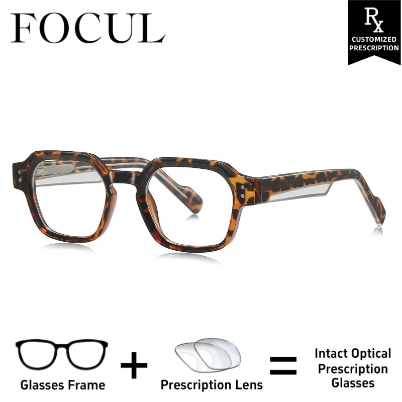 

FOCUL Currents Square Anti-Reflective Anti Blue Ray Glasses Photochromic Myopia Eyeglasses Custom Prescription Optical Eyewear