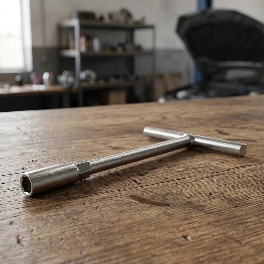 For Home Improvement Silver Metric Hexagon Wrench Iron Construction Wrench T-shaped Sleeve Design for versatile Use Tool