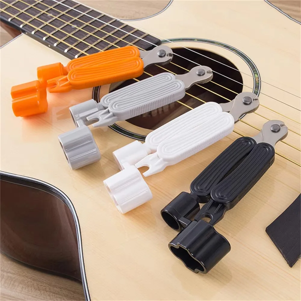 1pc Wooden Guitar String Winding Device 3-In-1 Pliers Repair Multi-Function Tuner String Cutter Pedal Needle Puller Pick Up Box