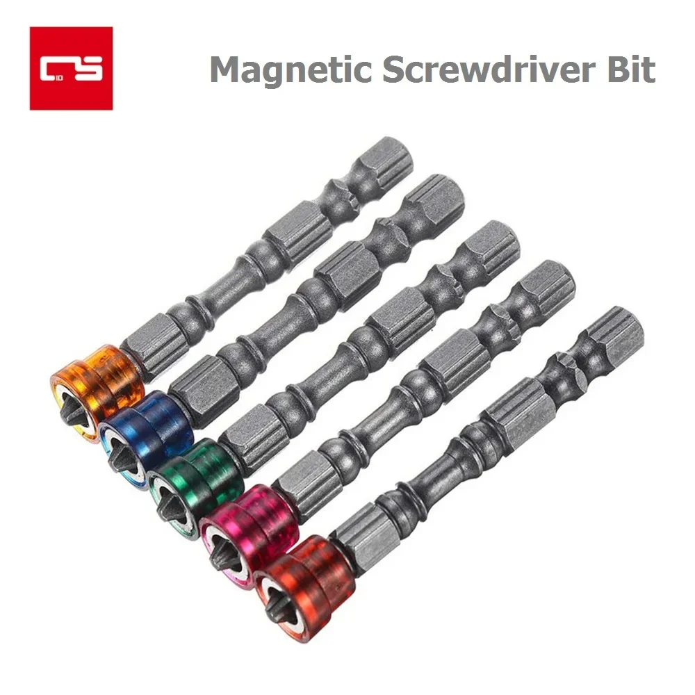 65mm S2 Steel Phillips Magnetic Drill Screwdriver PH2 Screwdriver Bit 1/4\'\' Single Head Hand Tool Screw Driver Bit Kit Ring