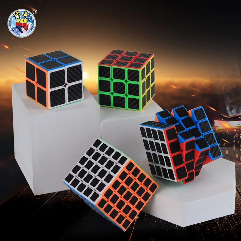 SENGSO Speed Cube 4x4 Carbon Fiber Sticker Magic Cube Profession Puzzle High Quality Kid\'s Fidget Toys