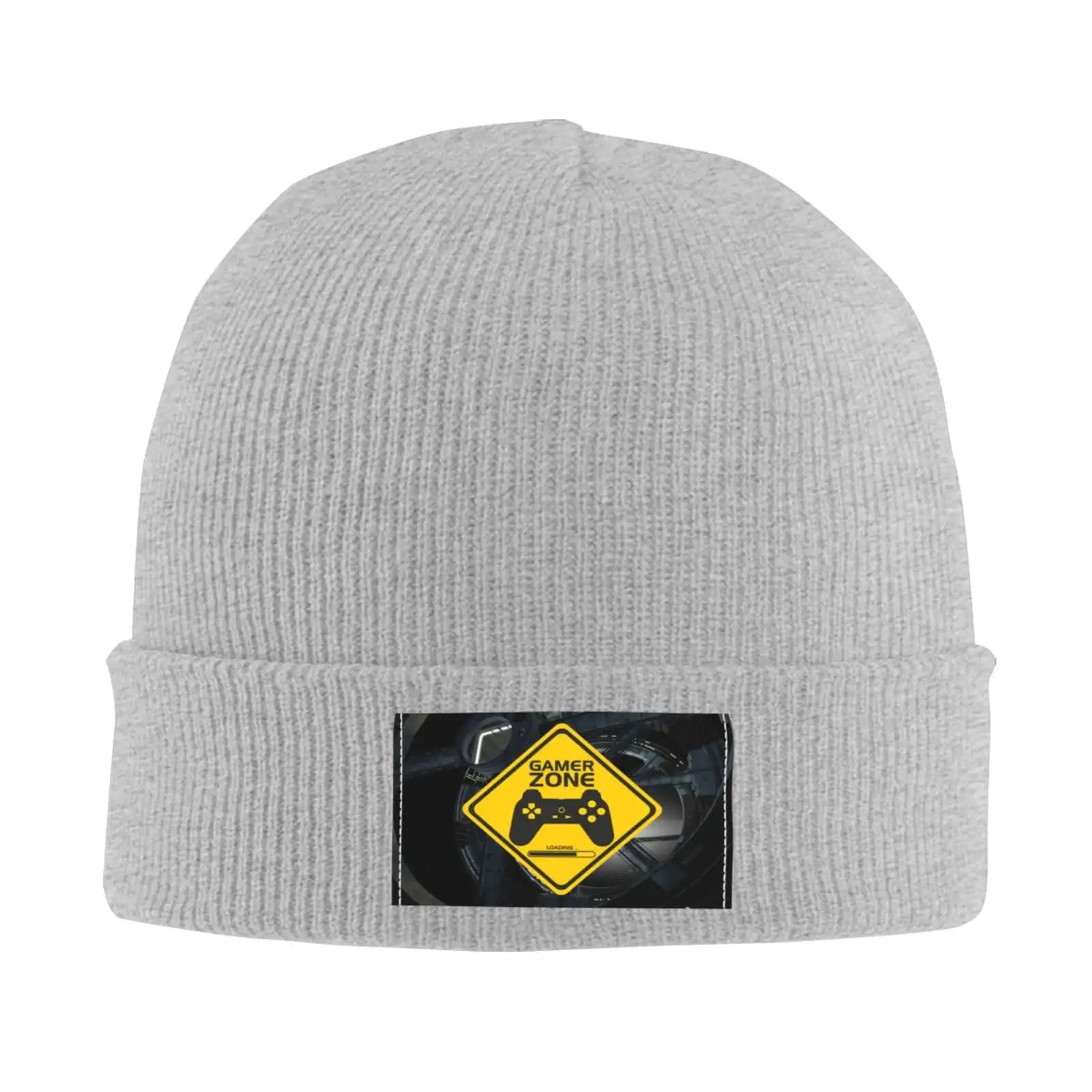 Winter Casual Beanie Hats For Men Women, Game Player Zone Warning Signs Unisex Adult Cap Warm Daily Knit Hat Skull Caps
