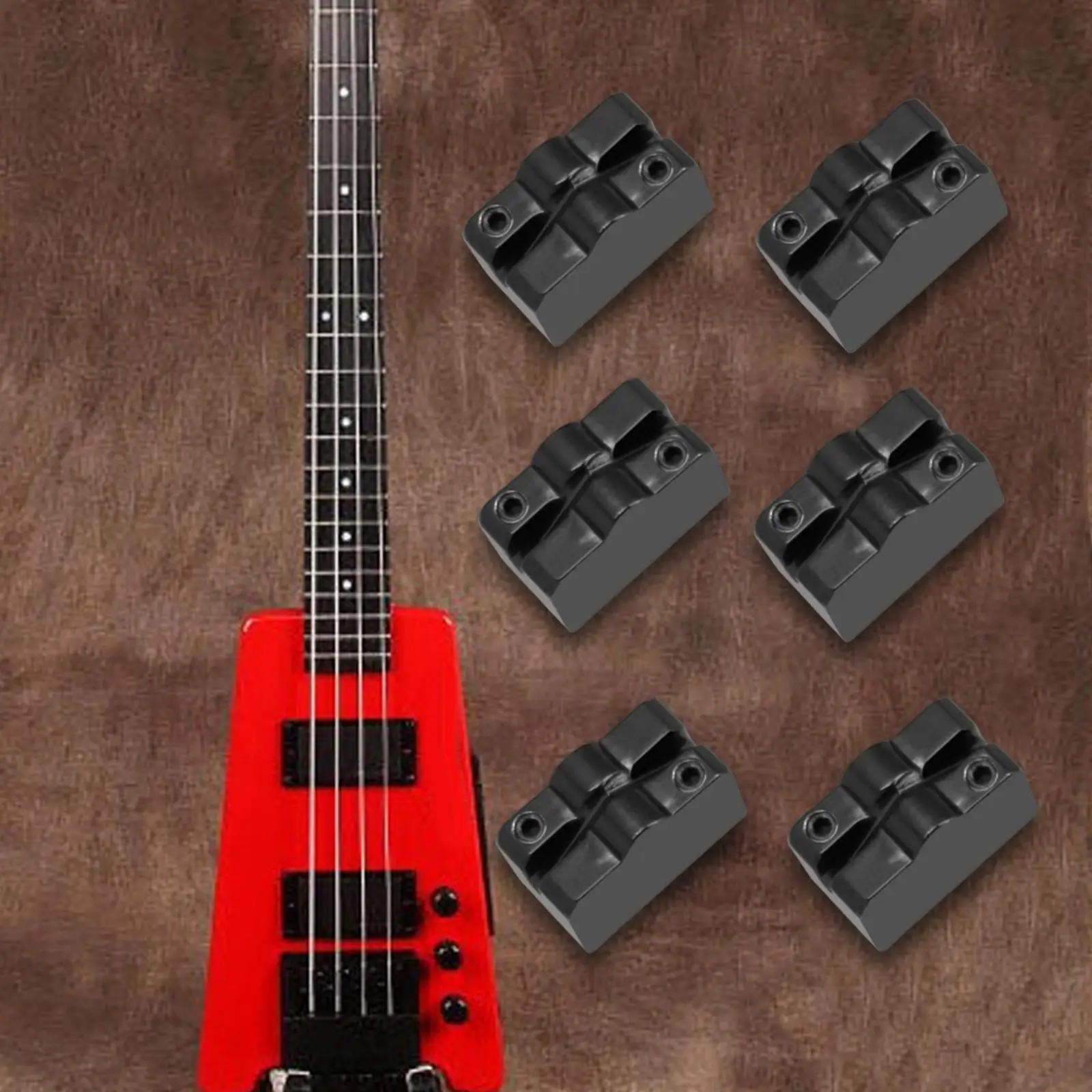 Electric Guitar Headless Bridge Saddle Set Metal String Lock Insert Blocks for High Quality Custom DIY Guitar Building Kits