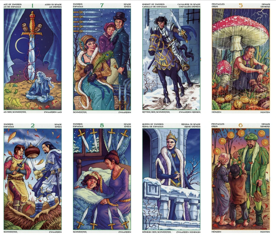 Spanish French German English Edition Affectional Divination Oracle Fate Game Wheel Of The Year Tarot Cards For Beginners Deck