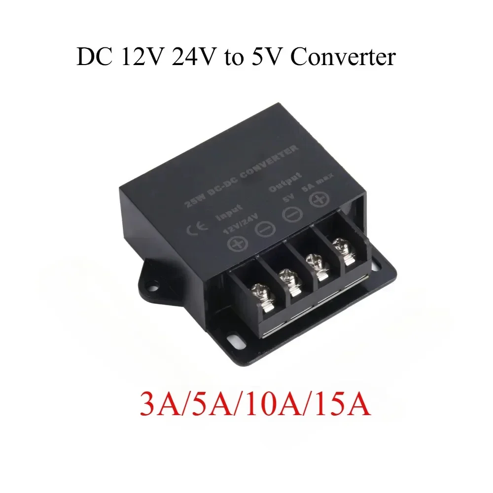 

DC 12V-24V to 5V 3A/5A/10A/15A Mini Power Step Down Voltage Converter IP68 Protection Module For Auto LED Display Power Supply