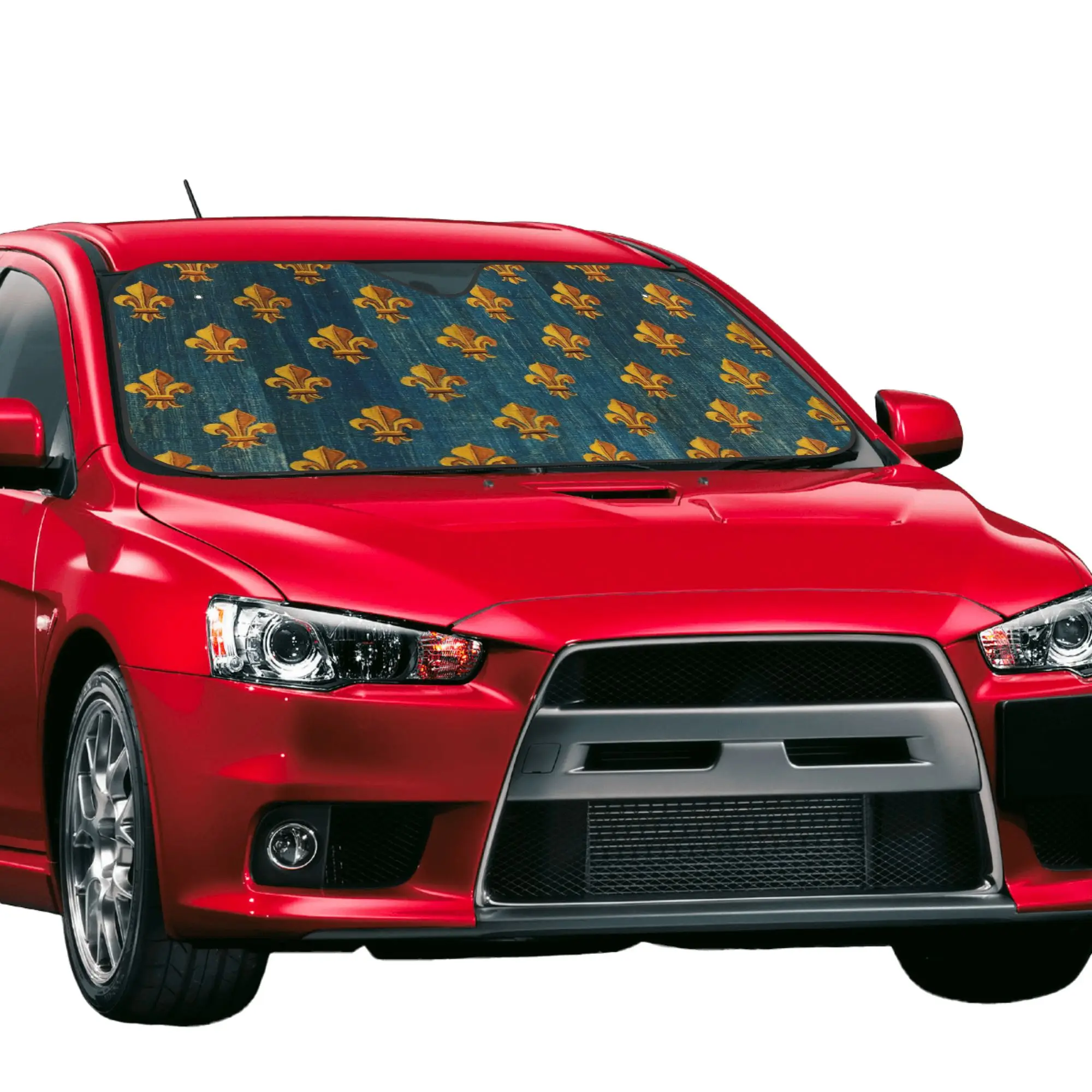 Car Front Windshield Sun Visor Heat Insulation Cover UV Protection Car Sun Shade Lily Fleur-de-Lis Covers Car Solar Protection