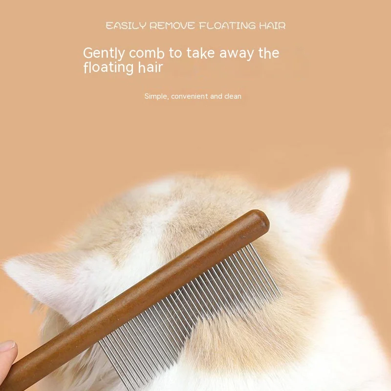 

Pet Beech Cat Comb To Remove Floating Hair Unknotted Comb To Clean Long and Short Hair Cat Comb Cat and Dog Cleaning Supplies