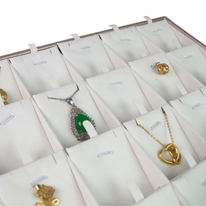 [حامل عرض للمجوهرات] فرشاة الشمبانيا الجلدية علبة عرض المجوهرات قلادة حلقة سوار أقراط قلادة مجوهرات Wenwan