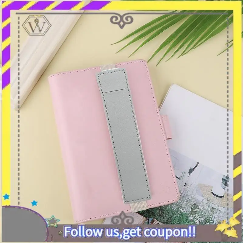 AU33-12 Piece Detachable Journal Pen Holder Leather Pen Case Gray & Light Blue PU For Journals, Notepads, Binders, Books