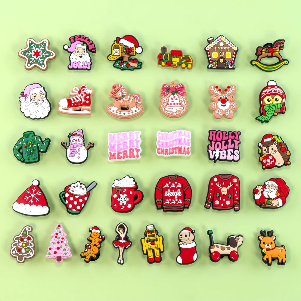 1pcs Christmas Pins for Party Accessories Kids Shoe Charms Santa Deer Snowman Owl Shoe Decorations for Women Men Buckle Ornament