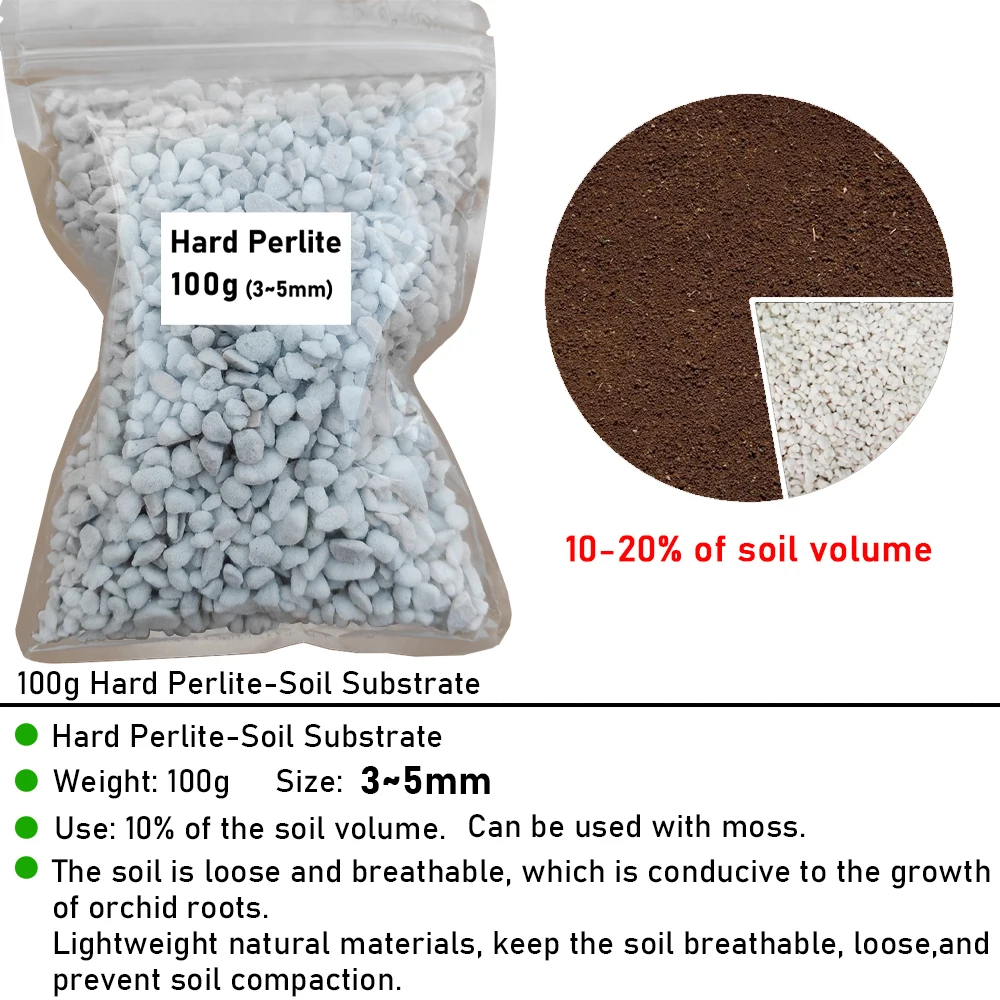 100g (0.5L) Hard Perlite Pellet 3~5mm Soil Substrate Substrate Orchidco-Specific