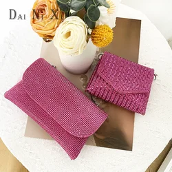 Hot Selling Luxury Mini Money Coin Purses for Women Female Sliver Rhinestone Shoulder Party Evening Tote Bags Ladies