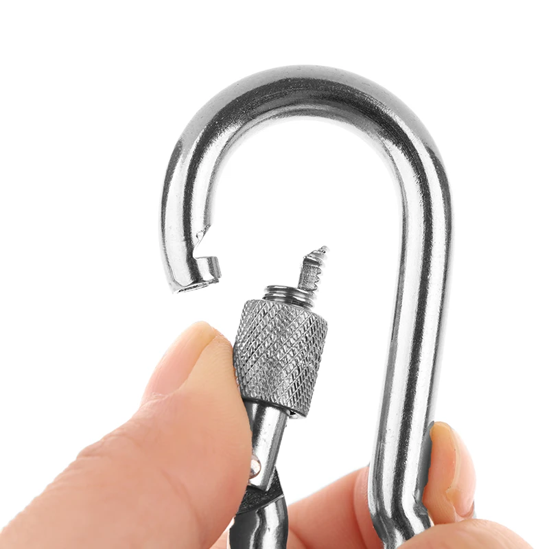 الفولاذ المقاوم للصدأ قطب خطاطيف قفل مقود الكلب مشبك الإفراج السريع مشبك حلقة تسلق كليب للكلاب المشي التخييم #6