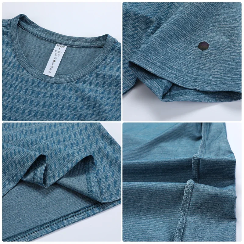 Men Bodybuilding Workout Tees Thin Casual Quick-dry Short Sleeve T-Shirts Running Fitness Sports Shirts Outdoor Jogging Clothing