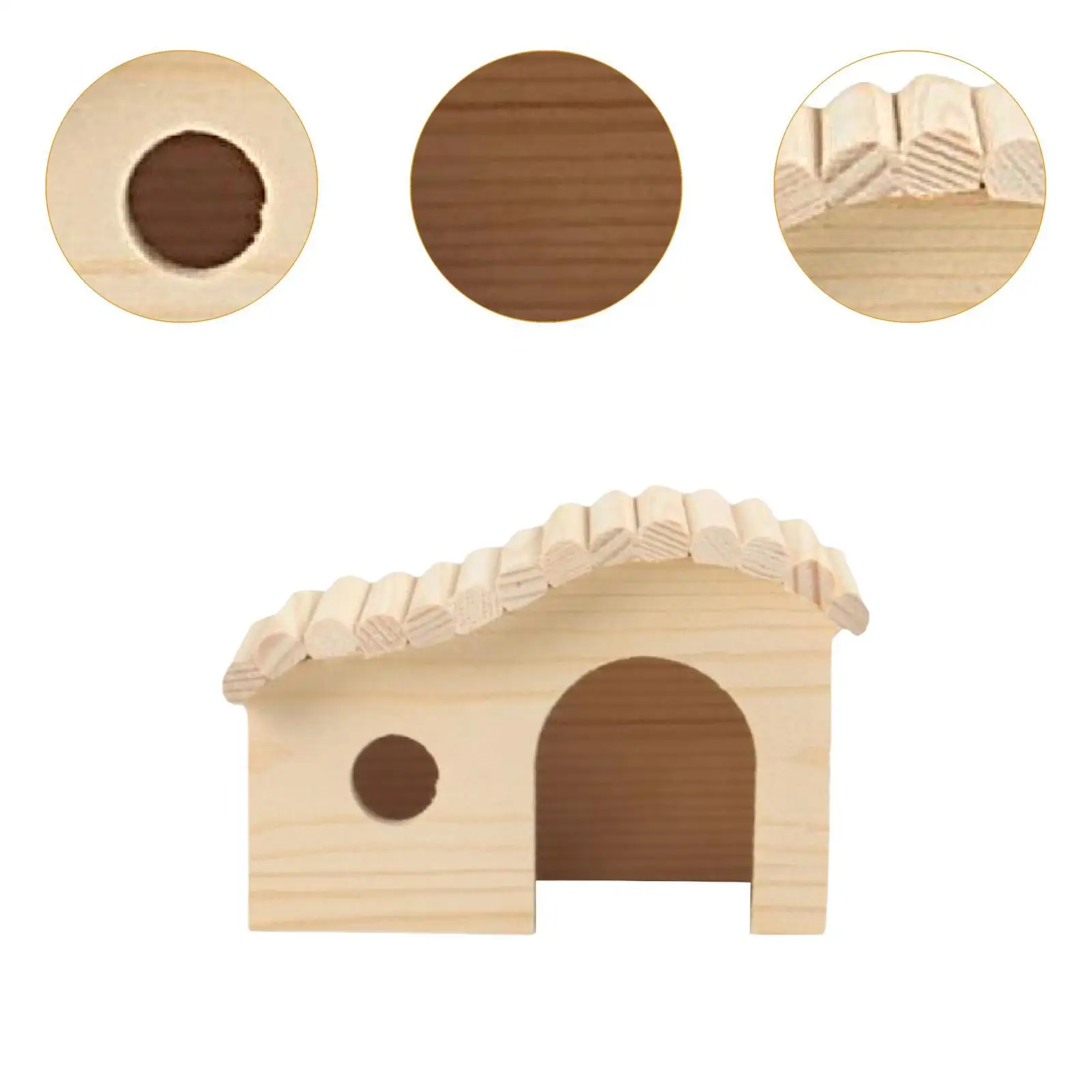 ไม้หนูแฮมสเตอร์ Hideout สัตว์เล็ก Habitat Hut CAGE ของเล่น Nest Shelter หนูแฮมสเตอร์ Habitats ตกแต่งสําหรับหนู Dwarf หนูแฮมสเตอร์ Gerbils
