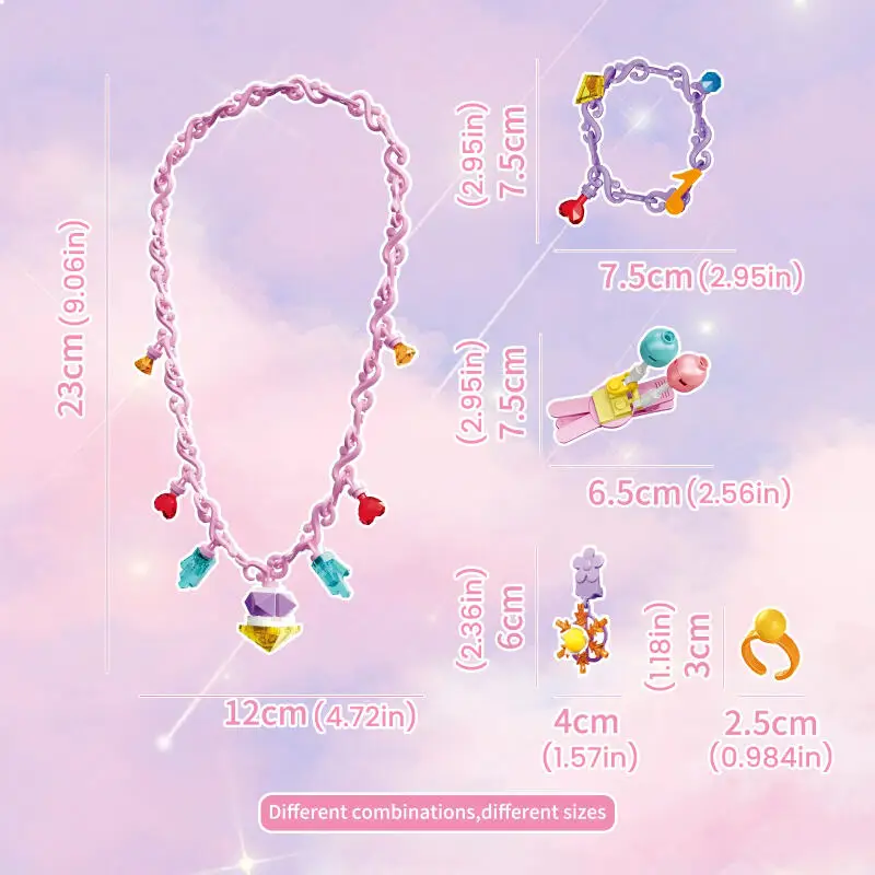 6/23/30 قطعة لعبة مجوهرات الأميرة الفتاة DIY بها بنفسك مجوهرات قلادة سوار مشبك شعر الفتيات لعب الأدوار ماكياج اللعب اكسسوارات الهدايا #6