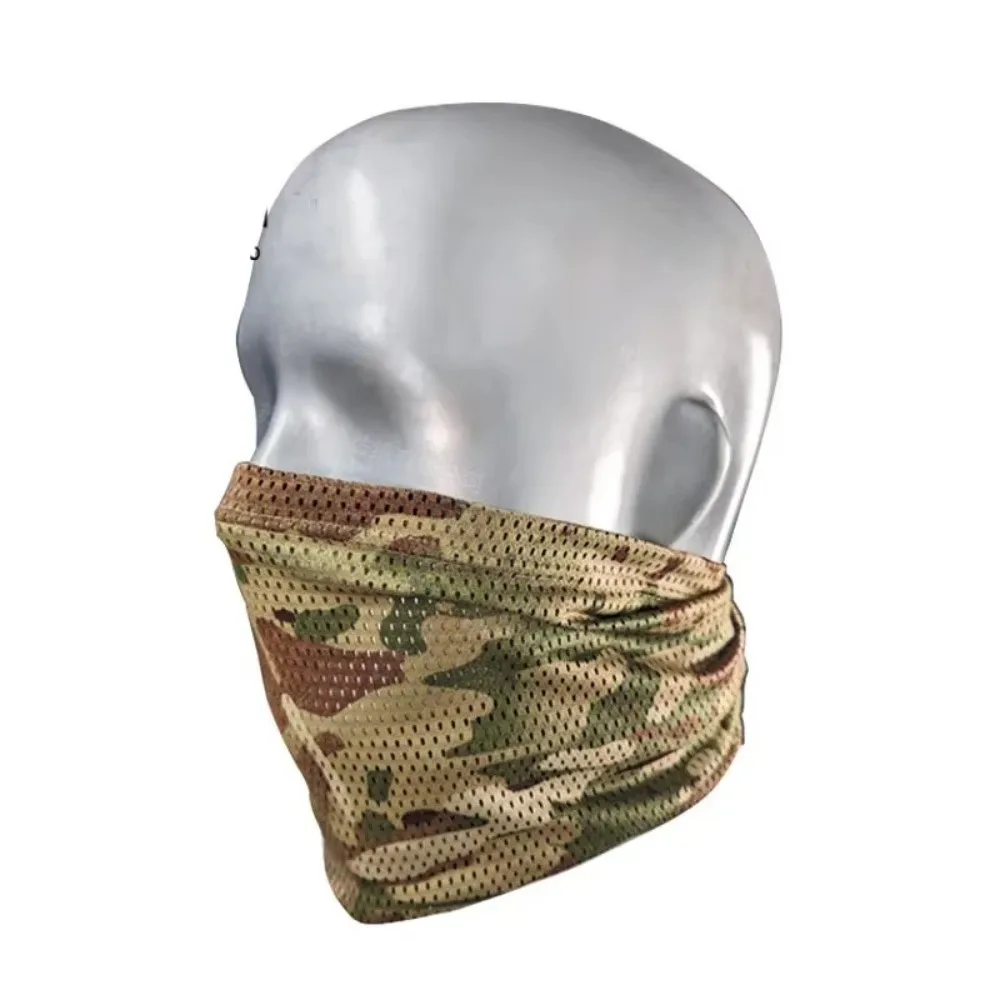 Multi-Functional Large Mesh Holes Face Towel Breathable Stretchy Fabric Neck Gaiter Quick Dry Sunshade Collar Outdoor Sports