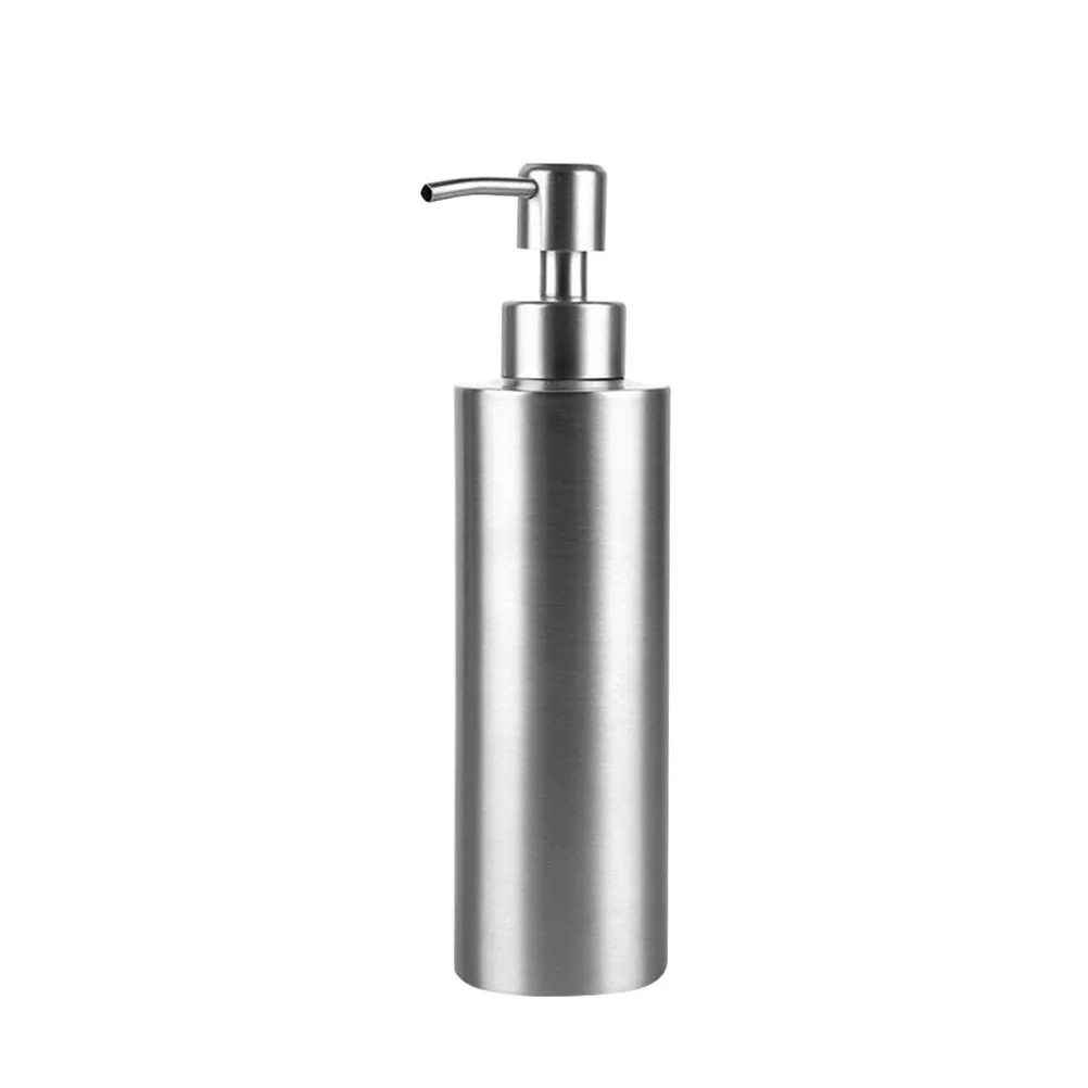 

Stainless Steel Pump Bathroom Dispenser Liquid Soap Handwashing Fluid Lotion Silver