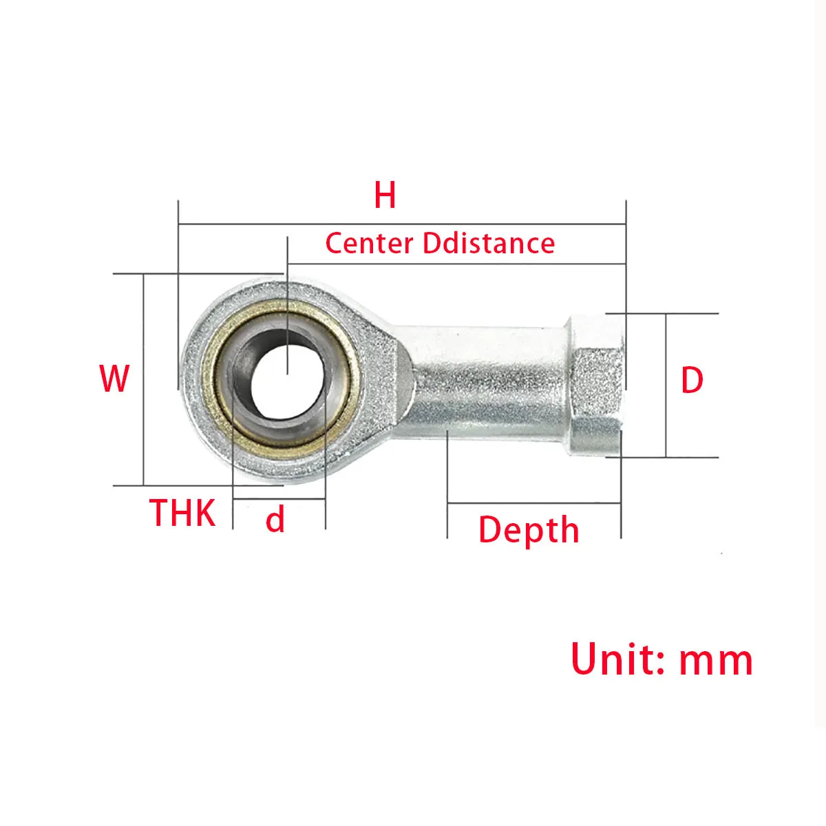 Internal Thread Ball Bearing, Right Thread Fisheye Rod End Joint Bearing, Swing Bearing Tool M6 M8 M10 M12 M16 M18 M20 M22 M30 4
