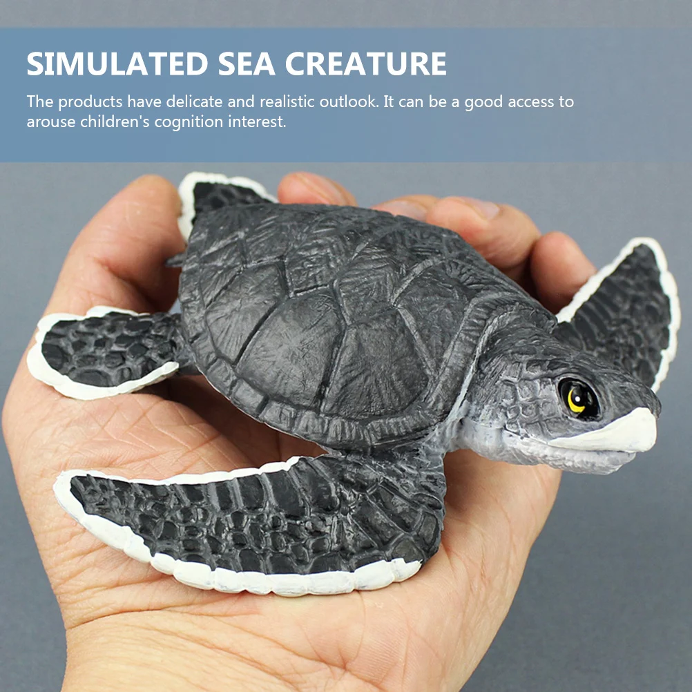 2 Pcs Artificial Sea Turtle Early Learning Gifts Desktop Ornament Lifelike Figurine Childrens Toys