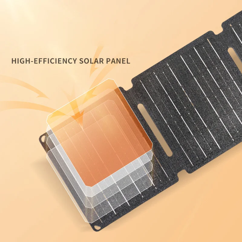 15W/21W/30W Portable Solar Panel Folding Bag, Outdoor Camping Portable USB Emergency Charging Solar Panel Kit