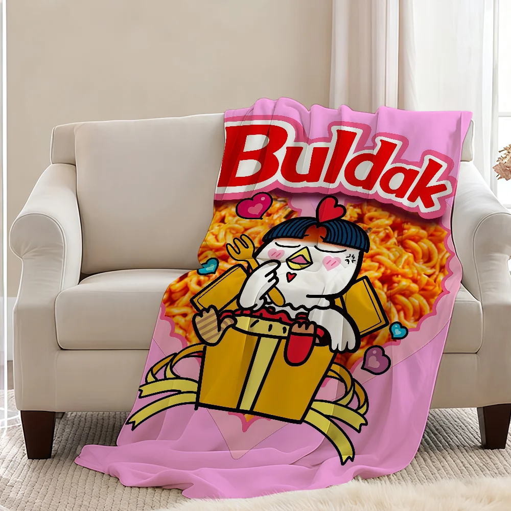 Manta Anime Throw Super B-BuldakS acogedor R-RamenS Logo felpa sala de estar sofá Kwaii sofá regalos de cumpleaños infantiles