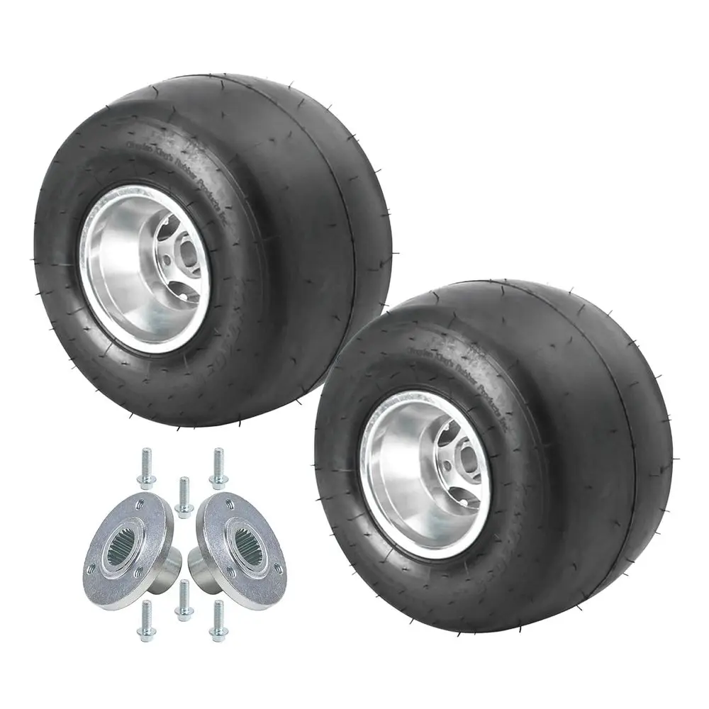 

Wheel Tire 11x7.105 11x7.10x5 Tubeless Tires, 5 Rear Tire, 4Ply Slick Tires Rim 3 Stud for Go Kart Racing Cart Quad Drifting Mi