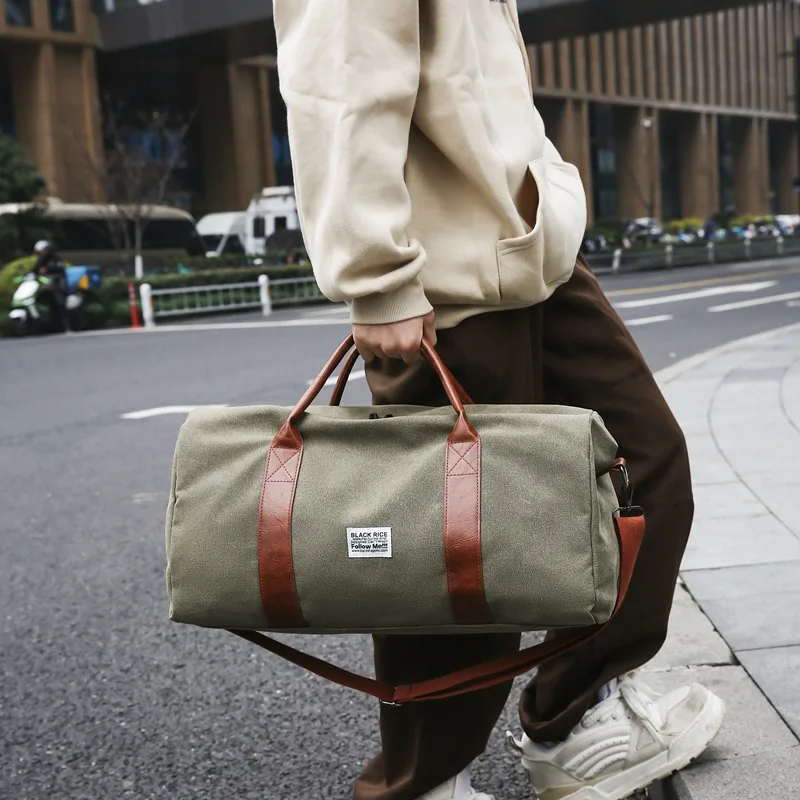 retro-large-capacity-canvas-travel-bag-men's-outdoor-crossbody-handbag-women's-clothing-luggage-bag-shoulder-bag-for-travel
