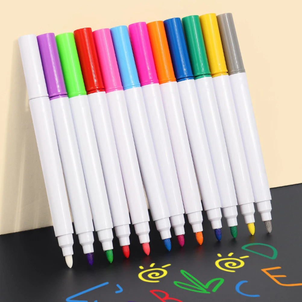 

12pcs Washable Neon Markers Kids Erasable Chalk Pens Led Writing Board Ideal For Drawing And Doodling On Acrylic Boards