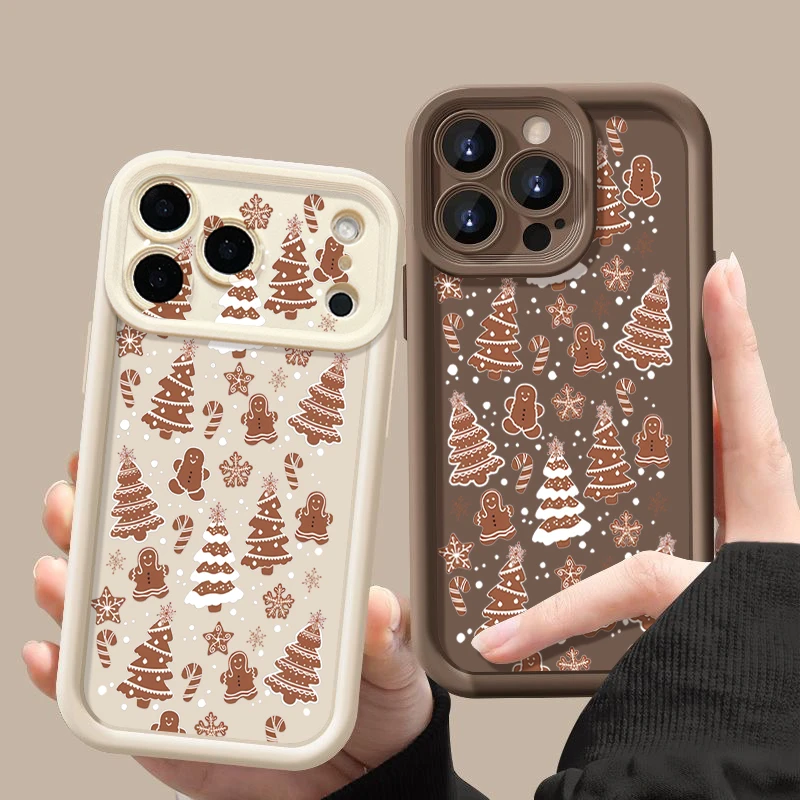 Weiche TPU-Handyhülle mit Weihnachtsbaum-Muster für iPhone 17e 18 Pro 17 16 15 14 Pro Max 16e 13 12 Pro Max, stoßfeste Silikonhülle