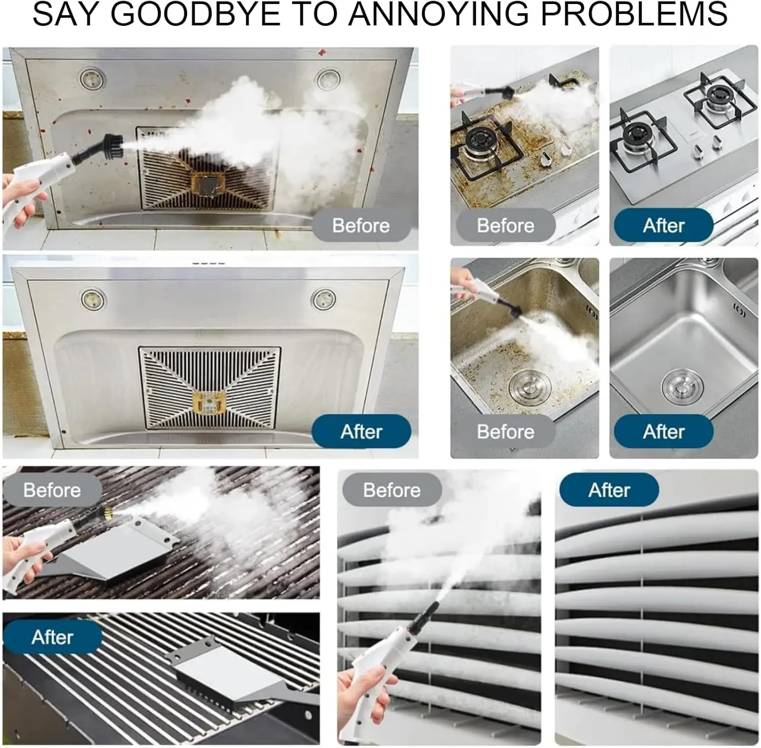 クリーナー 2500W 高温圧力ハンドヘルドスチーム洗浄機 ブラシヘッド付き 7 アクセサリー 床 キッチン バスルーム用