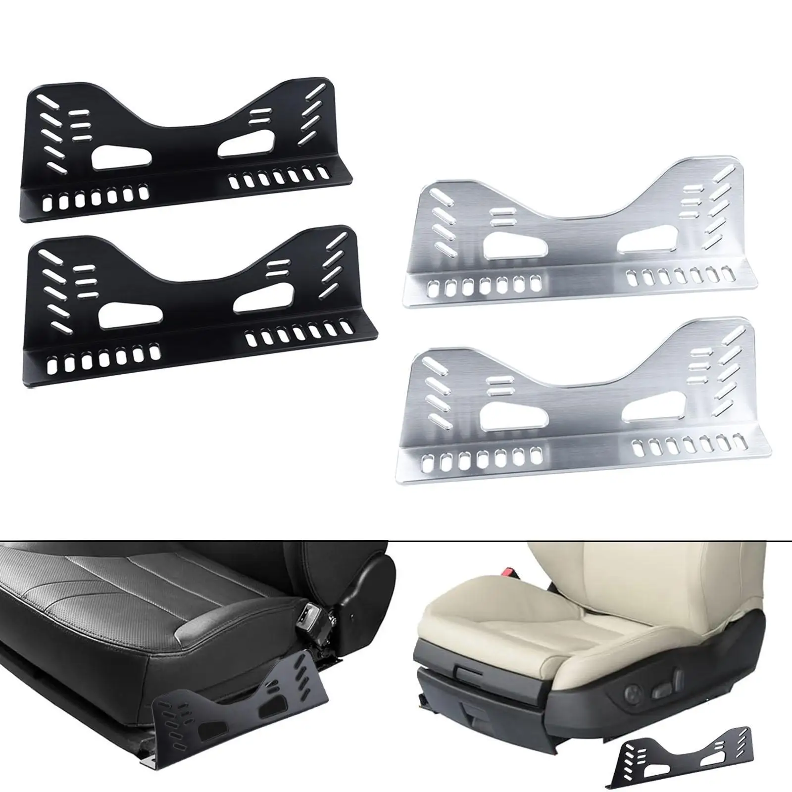

2 Pieces Race Seat Side Mount Brackets Spare Parts L Shape Professional Accessories Sturdy Easy to Install for Bucket Seats