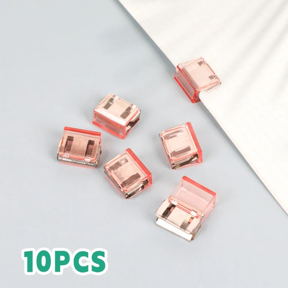 High Quality Morandi Color Letter Paper Clip Multi-function Plastic Test Paper File Folder Transparent Corner Clip School Office