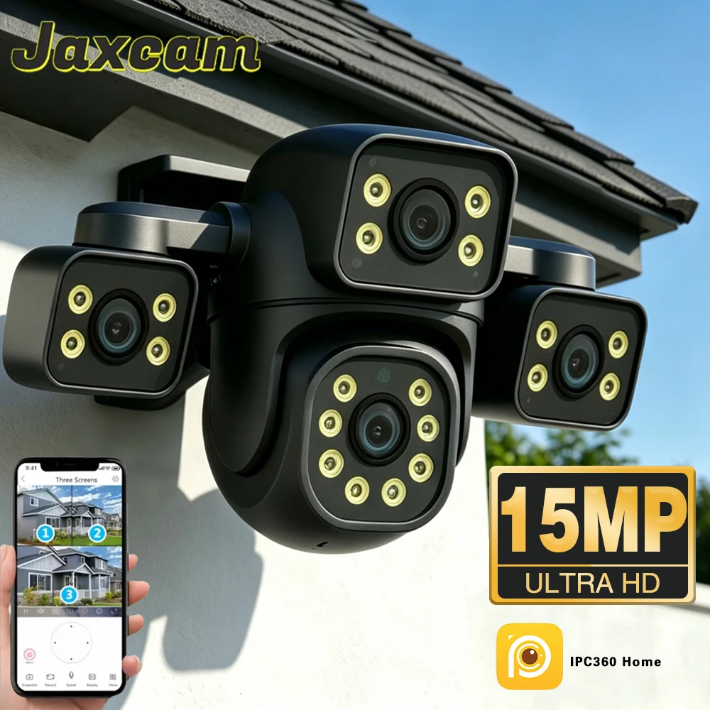 8K 16MP Three Lens Triple Screens Wifi PTZ Two way Audio Camera IPC360 Home Outdoor Wireless Cctv Security Auto Tracking IP Cam