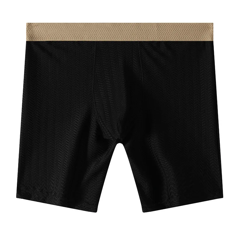 

Mens Underwear Boxer Shorts Hombre Ice Silk Panites For Man Breathable U Convex Pouch Middle Long Leg Underpant Male Ropa M-XXL