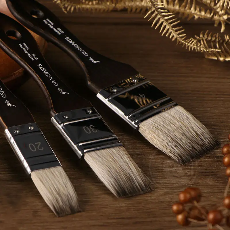 Short Flat Wash Brushes Watercolor Wash Paint Brushes for Wet Laying Base Color Hand Drawing Painting Tool Artist Art Stationery