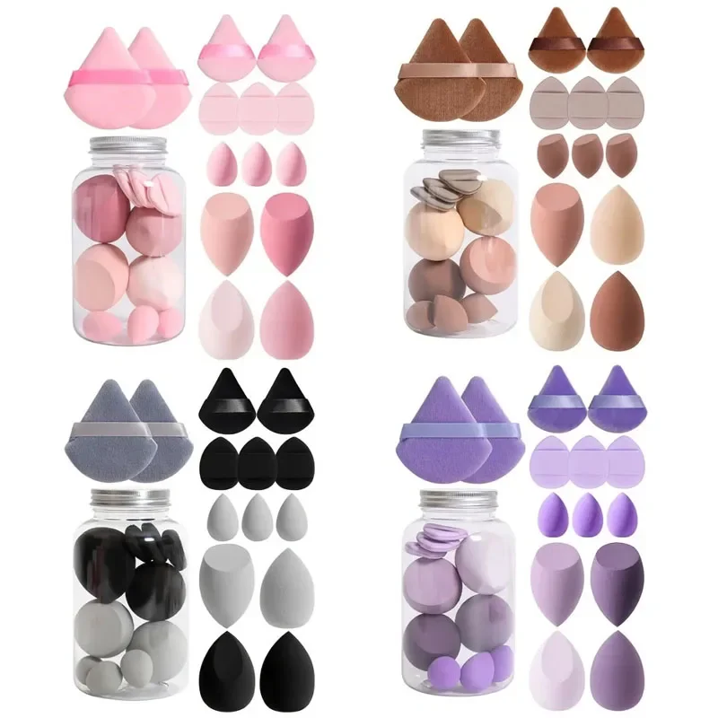 

14Pcs/Set Makeup Sponge Set with Jar Velvet Beauty Blenders Makeup Sponge Finger Puff Foundation Cosmetic Puffs