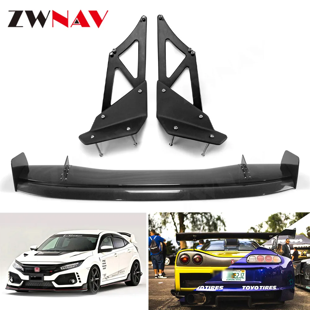 Carbon Fiber For Honda Civic 2009-2021 Upgrade Type-r FK7 FK8 RS VTX5 Spoiler Modified GT Big Rear Wing Vortex Fixed Wind Wing