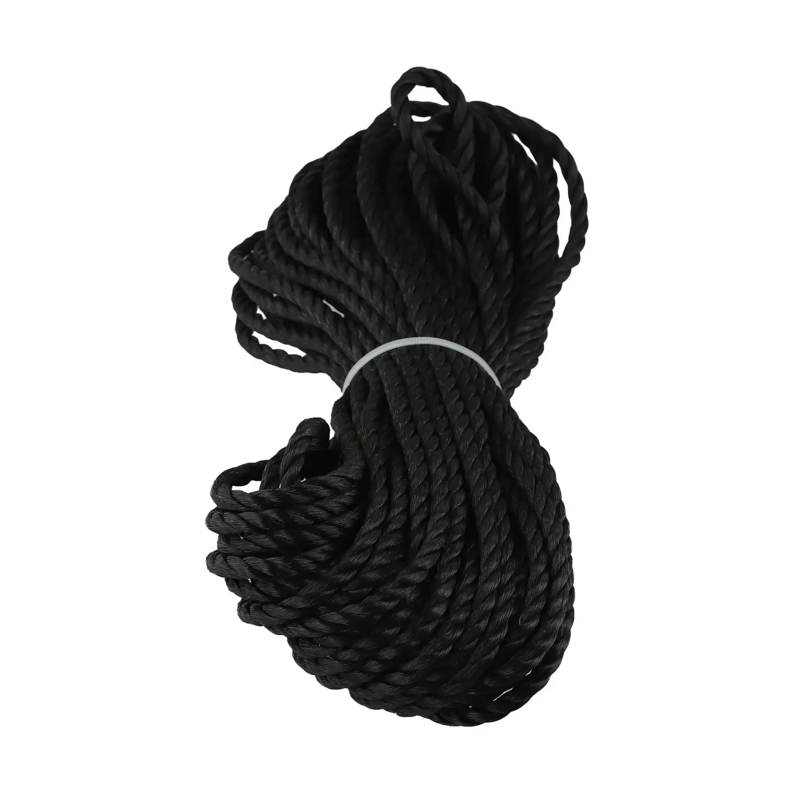 Sleek Design of a Strong HDPE Rope in Black Color Sized at Length of Twenty Meters with Six Millimeter Diameter